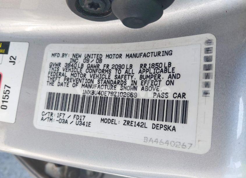 Photo 9 of 2009 Toyota Corolla S (VIN 1NXBU40E79Z102669)