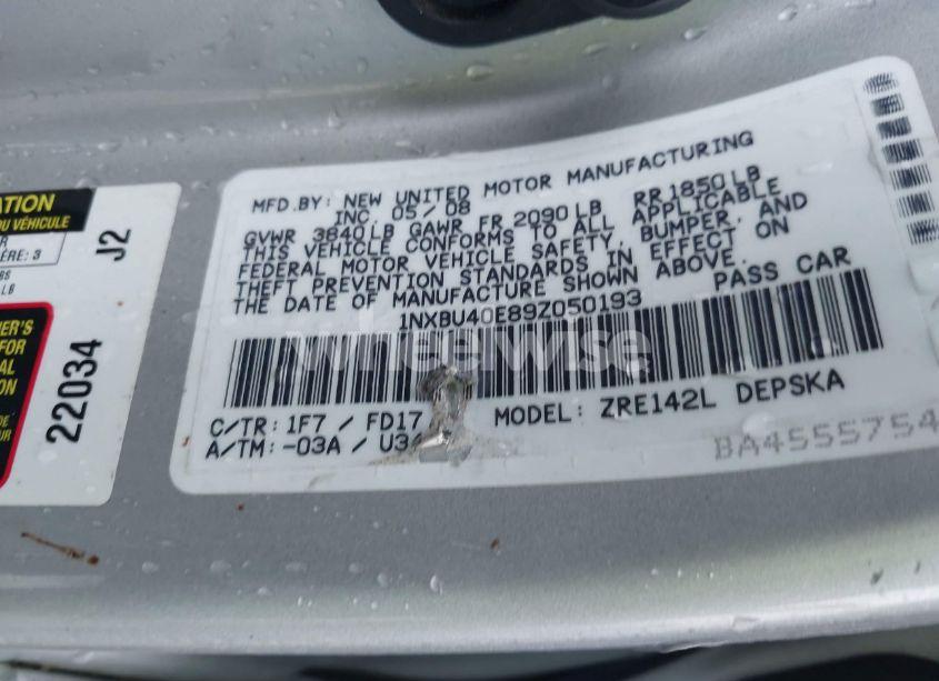 Photo 9 of 2009 Toyota Corolla S (VIN 1NXBU40E89Z050193)