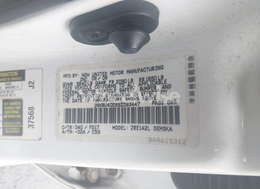 Photo 9 of 2009 Toyota Corolla S (VIN 1NXBU40E89Z093447)