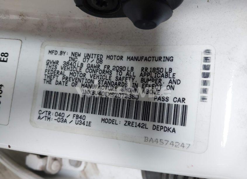 Photo 9 of 2009 Toyota Corolla LE (VIN 1NXBU40EX9Z073880)