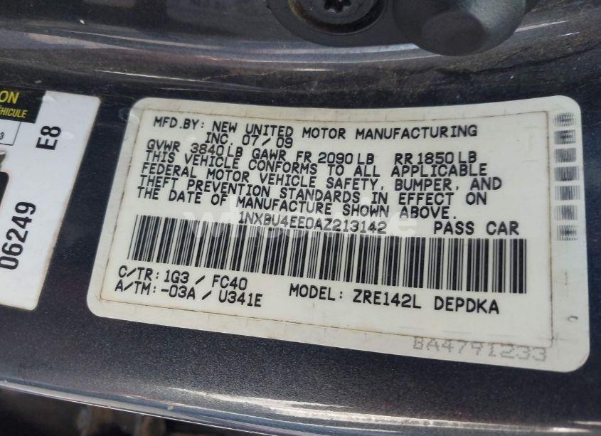 Photo 9 of 2010 Toyota Corolla LE (VIN 1NXBU4EE0AZ213142)
