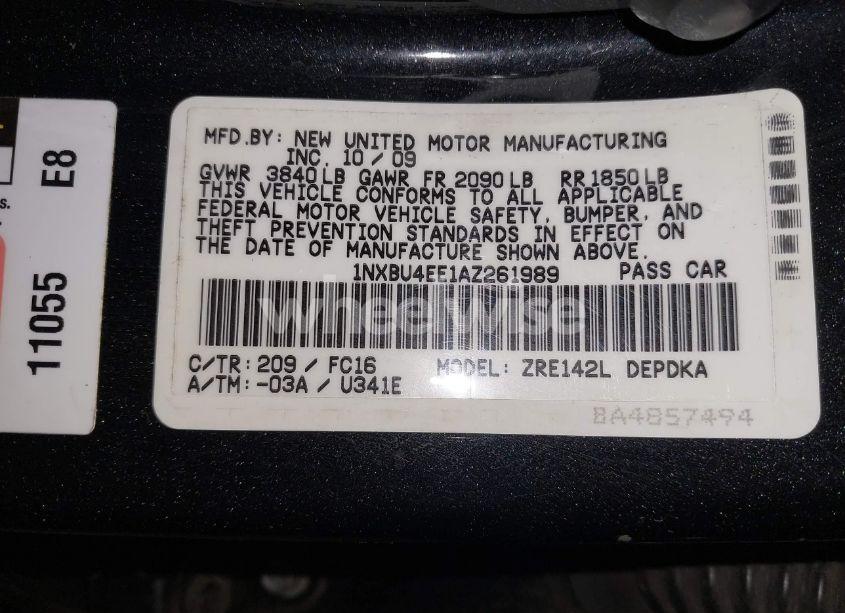 Photo 9 of 2010 Toyota Corolla LE (VIN 1NXBU4EE1AZ261989)