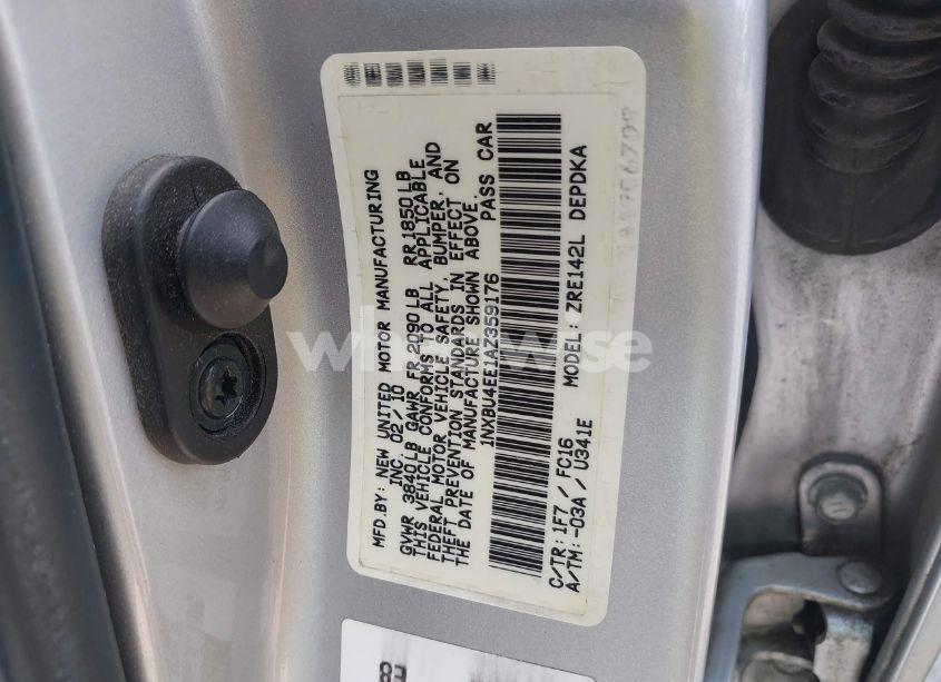 Photo 9 of 2010 Toyota Corolla LE (VIN 1NXBU4EE1AZ359176)