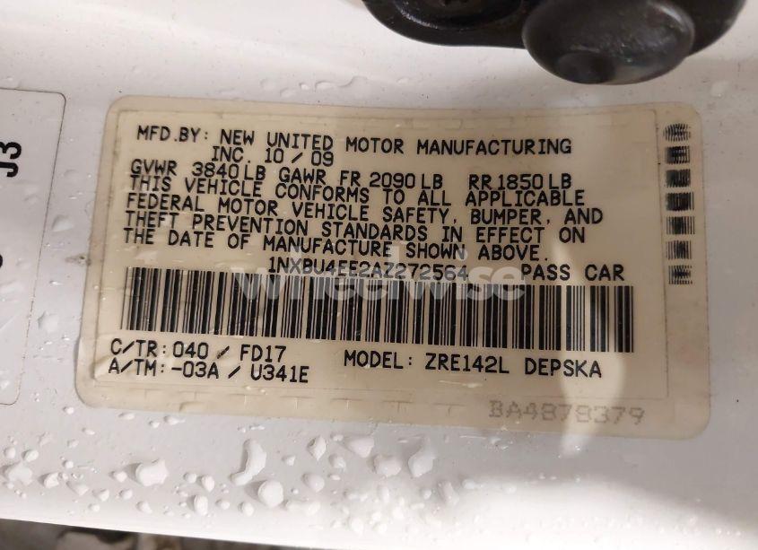 Photo 9 of 2010 Toyota Corolla S (VIN 1NXBU4EE2AZ272564)