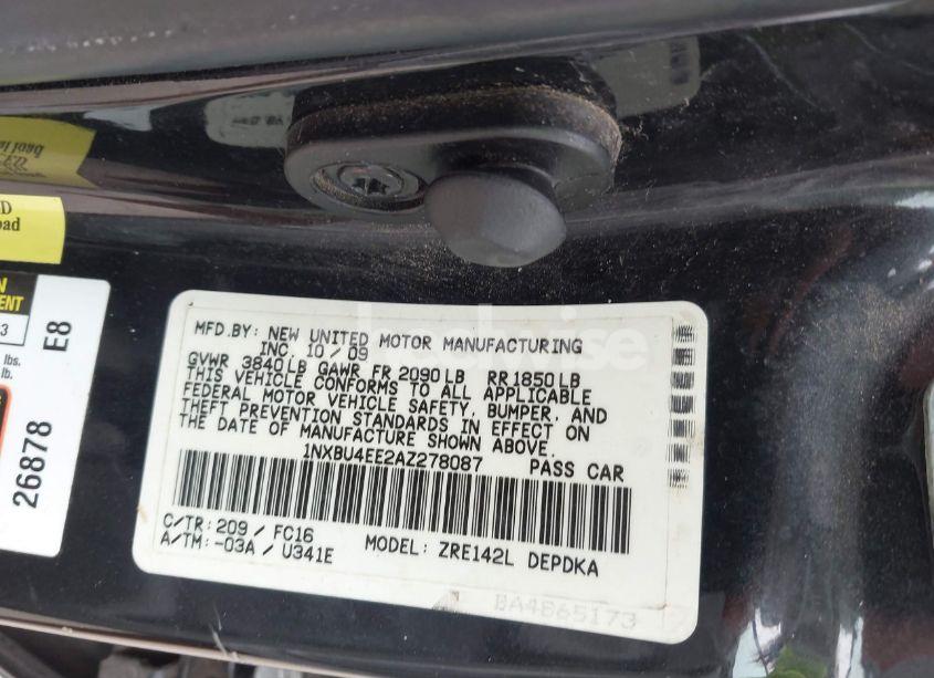 Photo 9 of 2010 Toyota Corolla LE (VIN 1NXBU4EE2AZ278087)