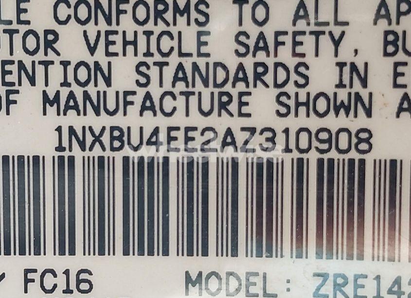 Photo 9 of 2010 Toyota Corolla LE (VIN 1NXBU4EE2AZ310908)