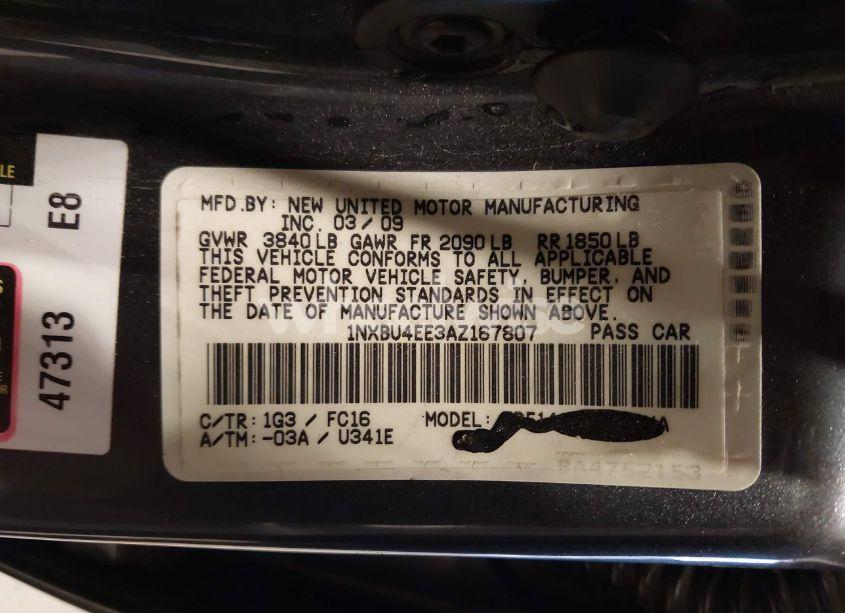 Photo 9 of 2010 Toyota Corolla LE (VIN 1NXBU4EE3AZ167807)