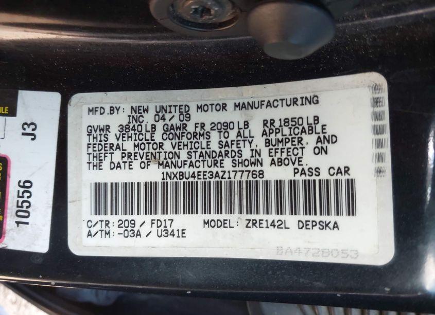 Photo 9 of 2010 Toyota Corolla S (VIN 1NXBU4EE3AZ177768)