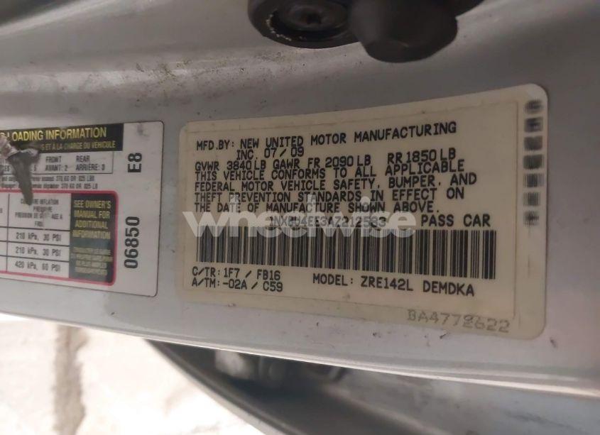 Photo 9 of 2010 Toyota Corolla (VIN 1NXBU4EE3AZ212583)