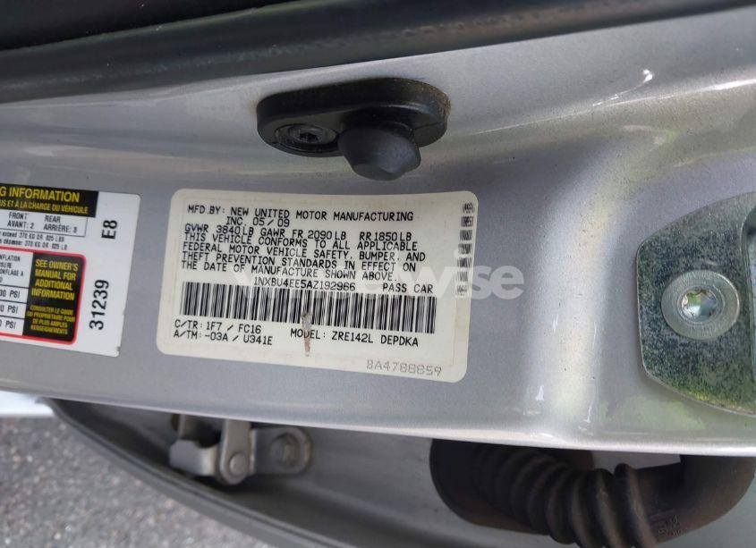 Photo 9 of 2010 Toyota Corolla LE (VIN 1NXBU4EE5AZ192966)