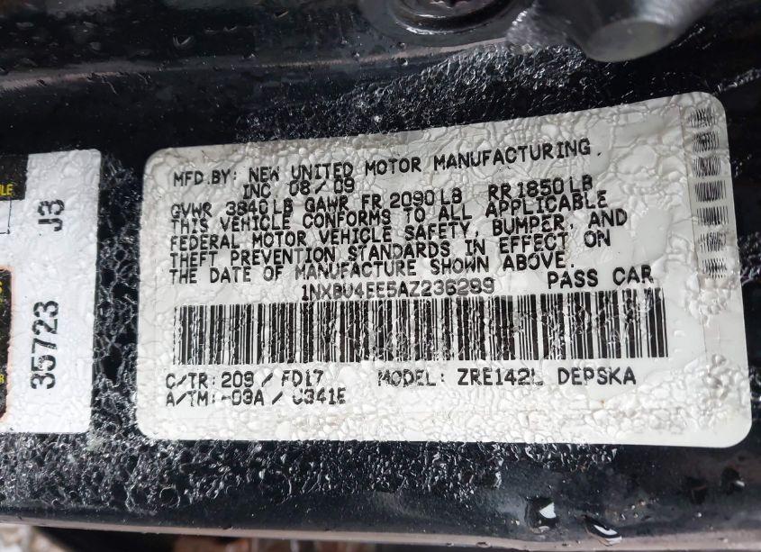 Photo 9 of 2010 Toyota Corolla S (VIN 1NXBU4EE5AZ236299)