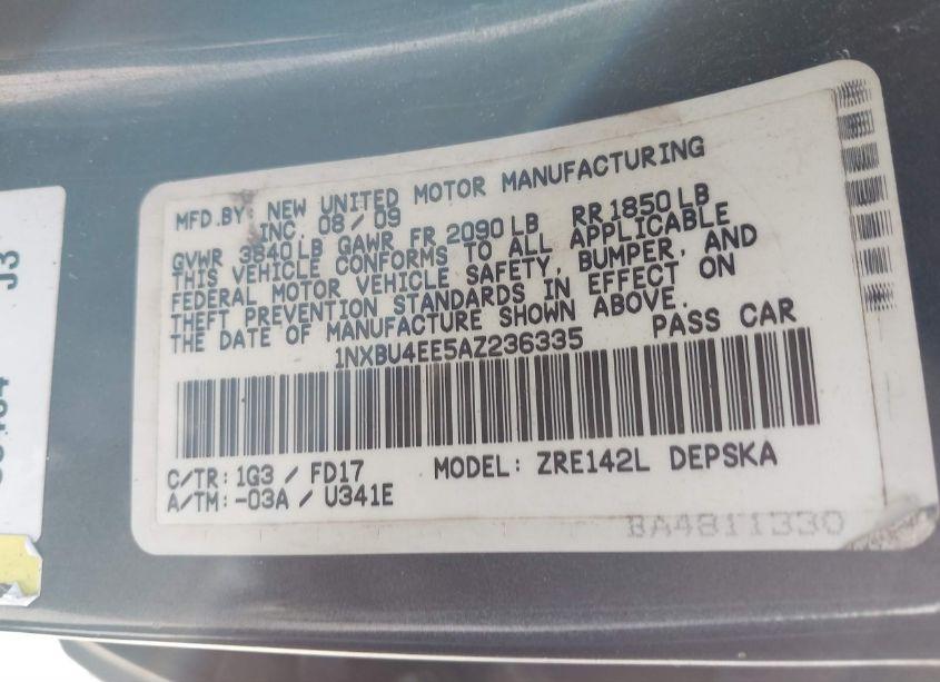 Photo 9 of 2010 Toyota Corolla S (VIN 1NXBU4EE5AZ236335)