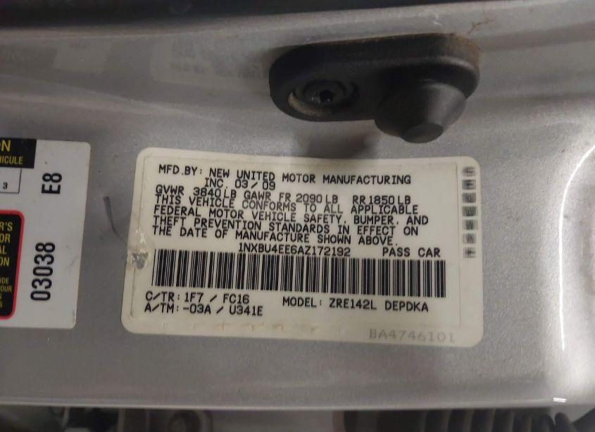 Photo 9 of 2010 Toyota Corolla LE (VIN 1NXBU4EE6AZ172192)