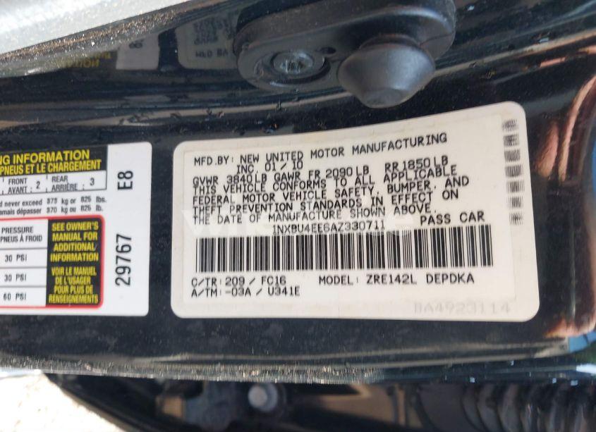 Photo 9 of 2010 Toyota Corolla LE (VIN 1NXBU4EE6AZ330711)