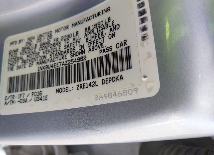 Photo 9 of 2010 Toyota Corolla LE (VIN 1NXBU4EE7AZ254982)