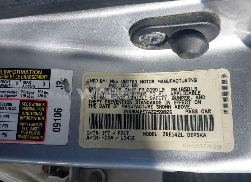 Photo 9 of 2010 Toyota Corolla S (VIN 1NXBU4EE7AZ259826)