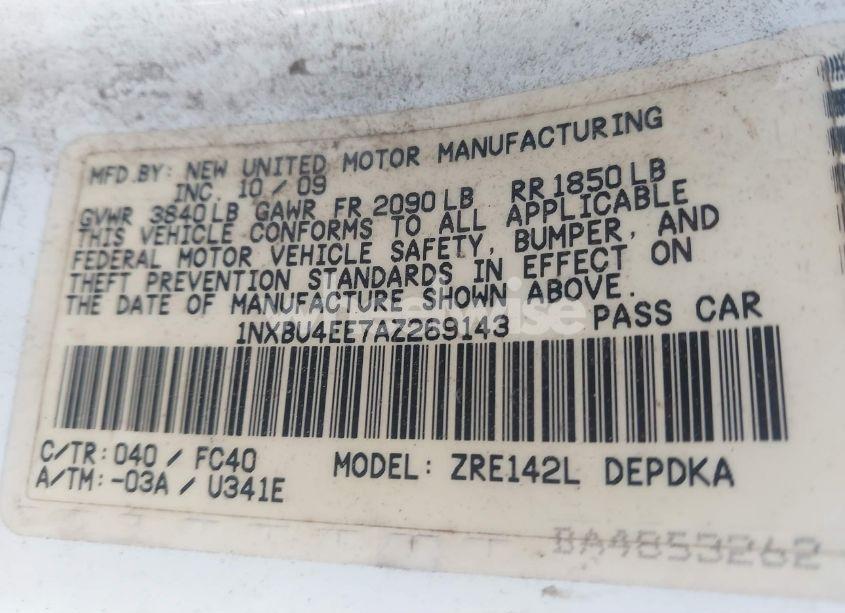 Photo 9 of 2010 Toyota Corolla LE (VIN 1NXBU4EE7AZ269143)