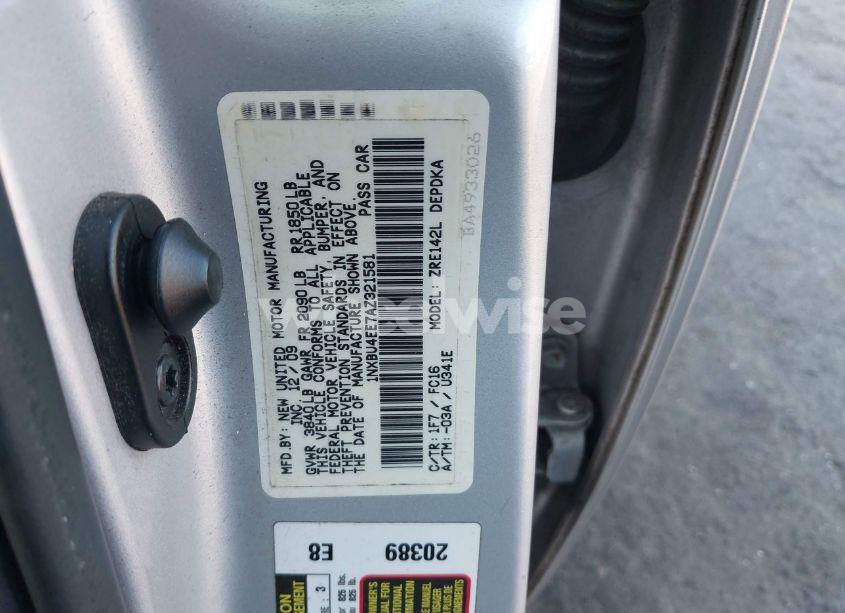 Photo 9 of 2010 Toyota Corolla LE (VIN 1NXBU4EE7AZ321581)