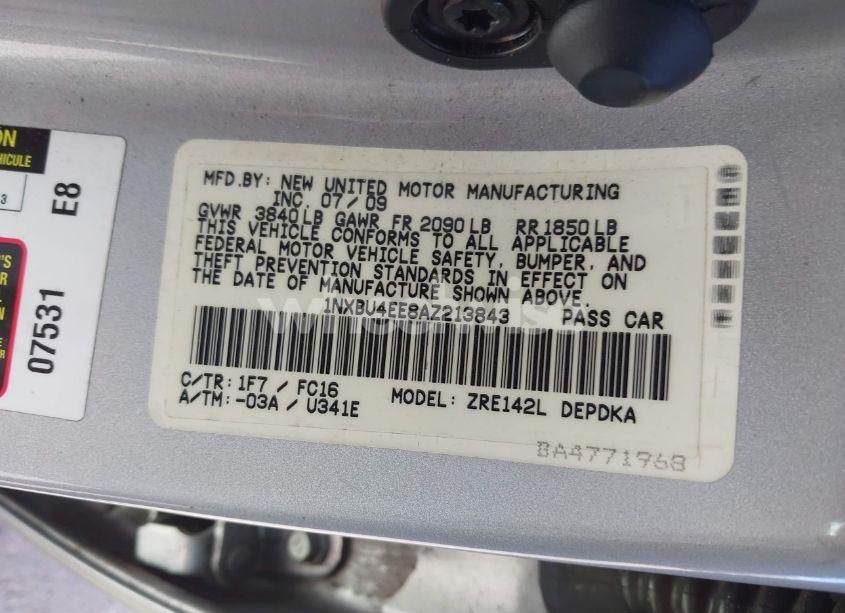 Photo 9 of 2010 Toyota Corolla LE (VIN 1NXBU4EE8AZ213843)