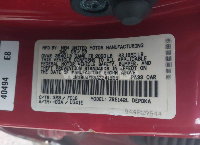 Photo 9 of 2010 Toyota Corolla LE (VIN 1NXBU4EE8AZ241836)