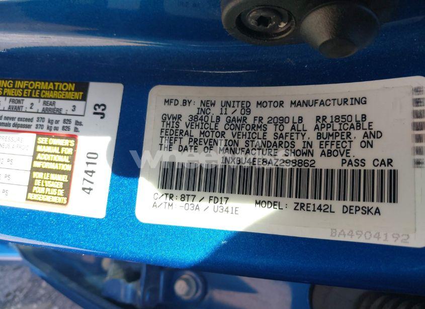 Photo 9 of 2010 Toyota Corolla S (VIN 1NXBU4EE8AZ298862)