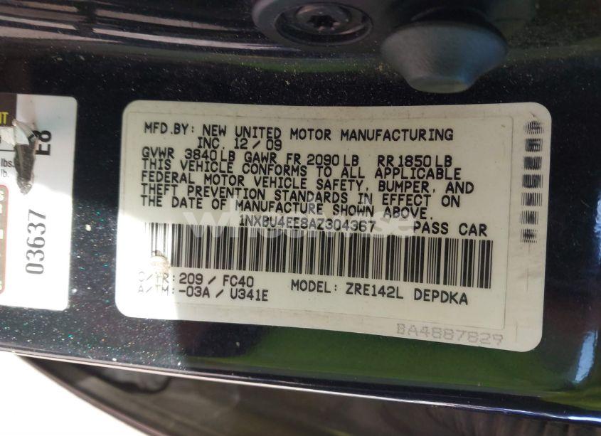 Photo 9 of 2010 Toyota Corolla LE (VIN 1NXBU4EE8AZ304367)