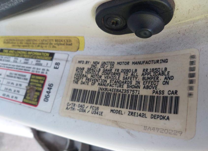 Photo 9 of 2010 Toyota Corolla LE (VIN 1NXBU4EE8AZ357571)