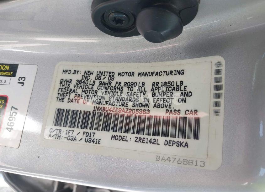 Photo 9 of 2010 Toyota Corolla S (VIN 1NXBU4EE9AZ205363)