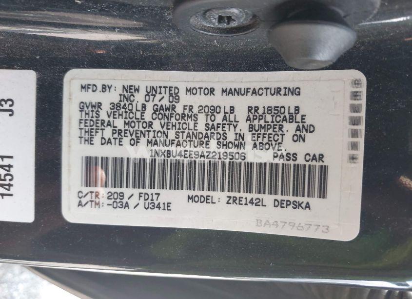 Photo 9 of 2010 Toyota Corolla S (VIN 1NXBU4EE9AZ219506)