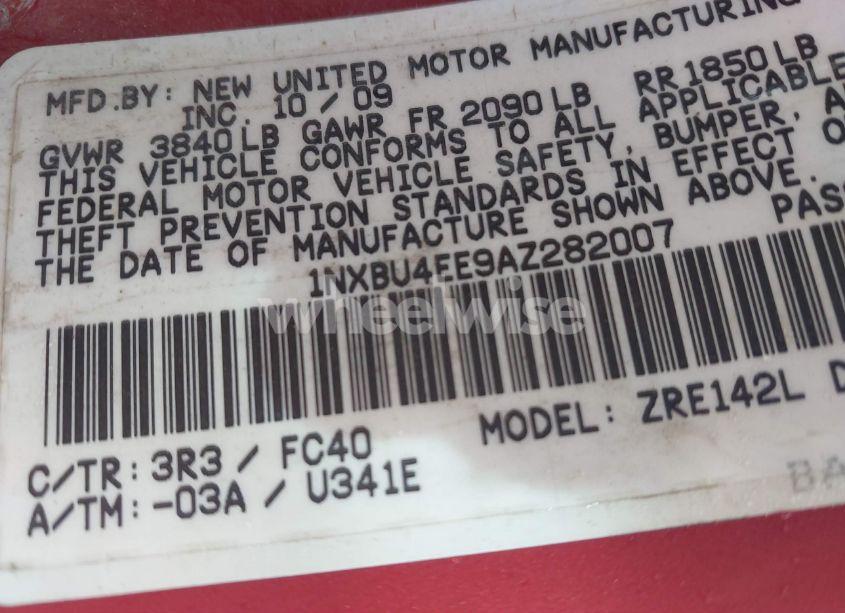 Photo 9 of 2010 Toyota Corolla LE (VIN 1NXBU4EE9AZ282007)