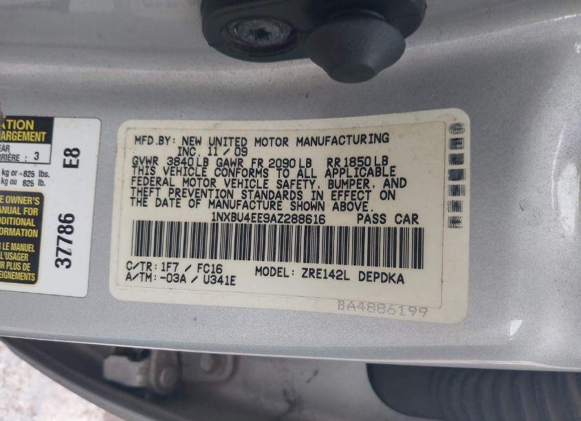 Photo 9 of 2010 Toyota Corolla LE (VIN 1NXBU4EE9AZ288616)