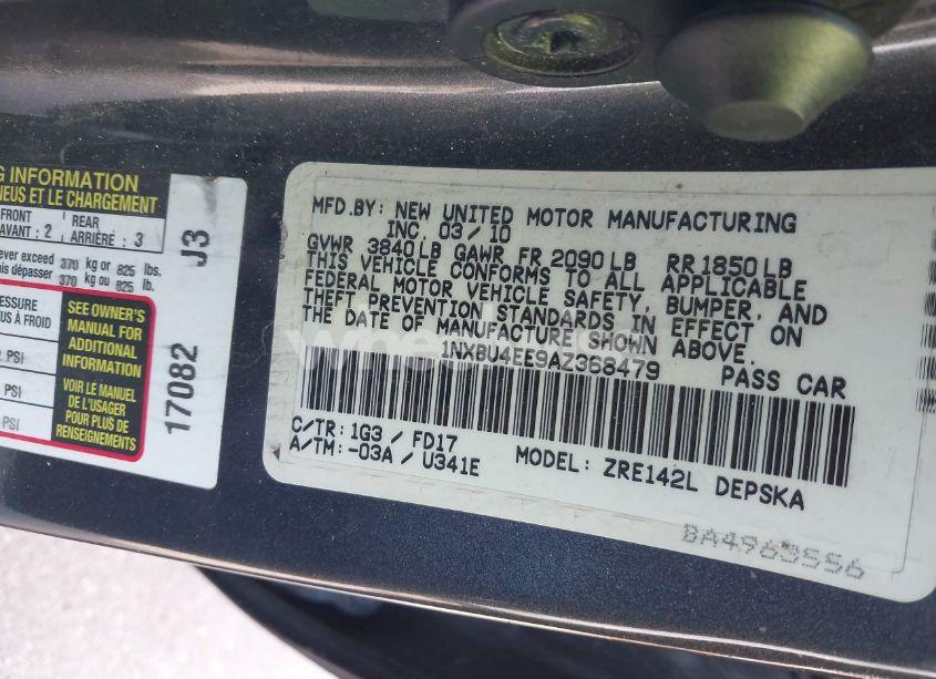 Photo 9 of 2010 Toyota Corolla S (VIN 1NXBU4EE9AZ368479)