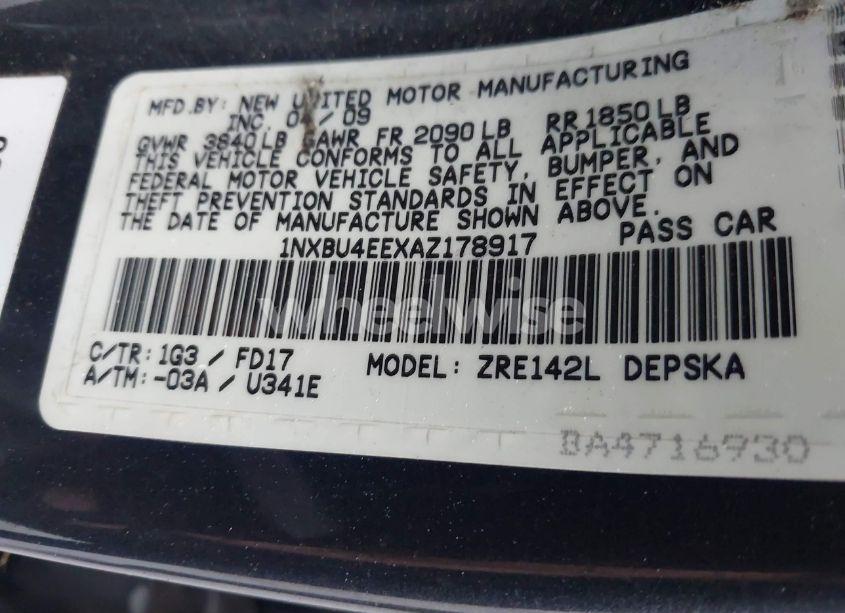 Photo 9 of 2010 Toyota Corolla S (VIN 1NXBU4EEXAZ178917)