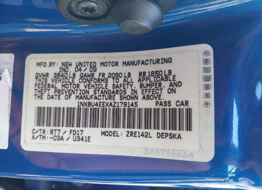 Photo 9 of 2010 Toyota Corolla S (VIN 1NXBU4EEXAZ179145)