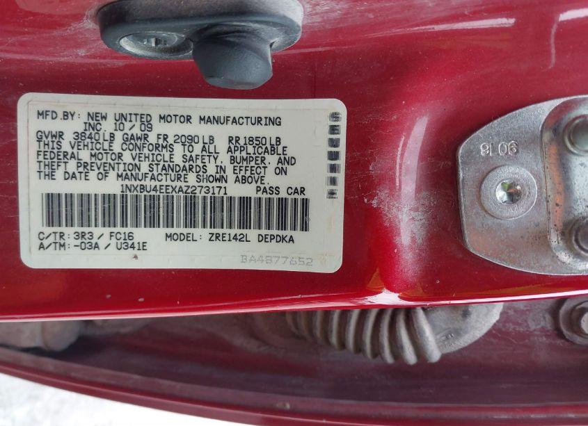 Photo 9 of 2010 Toyota Corolla LE (VIN 1NXBU4EEXAZ273171)
