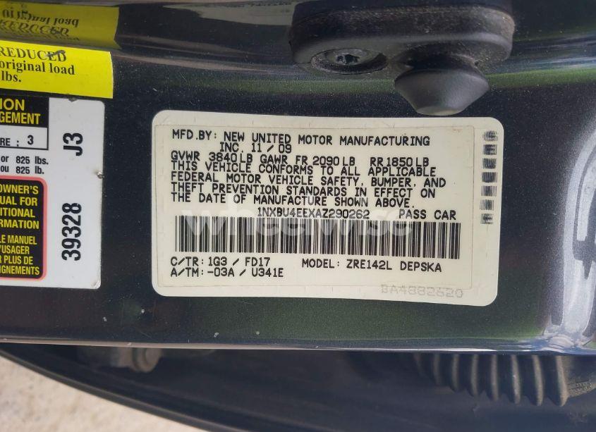 Photo 9 of 2010 Toyota Corolla S (VIN 1NXBU4EEXAZ290262)