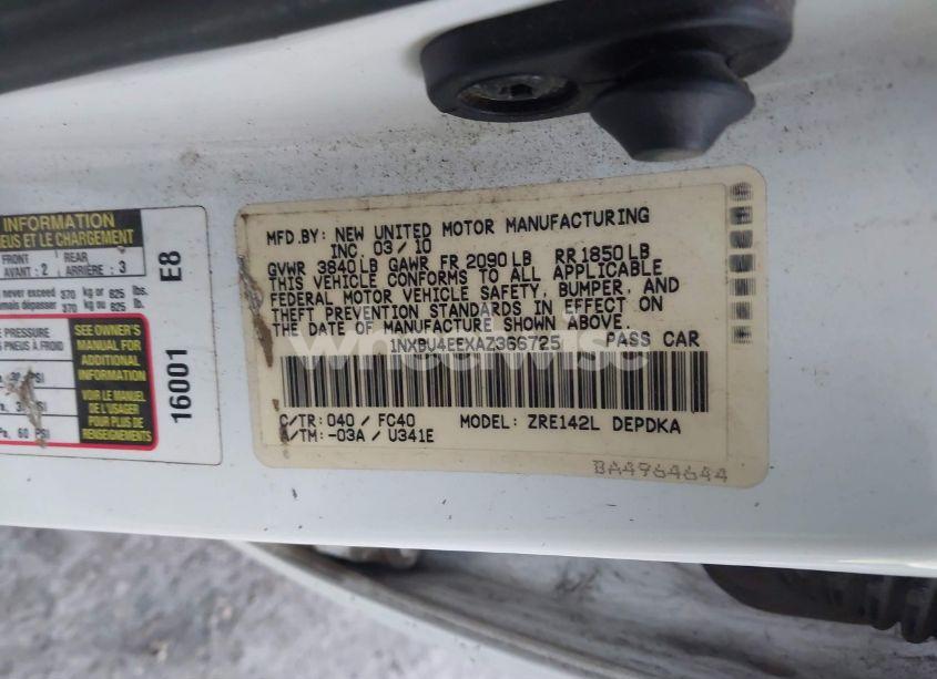 Photo 9 of 2010 Toyota Corolla LE (VIN 1NXBU4EEXAZ366725)