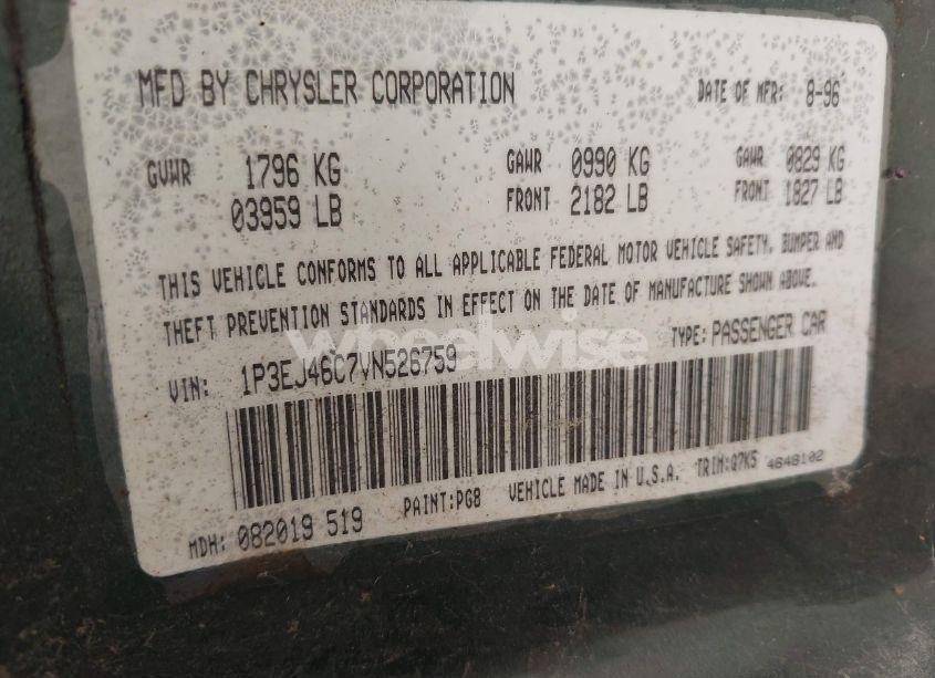 Photo 9 of 1997 Plymouth Breeze N/A (VIN 1P3EJ46C7VN526759)