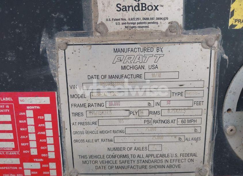 Photo 9 of 2019 Pratt Industries INC CONTAINER CHASSIS (VIN 1P9CD3828KN343577)