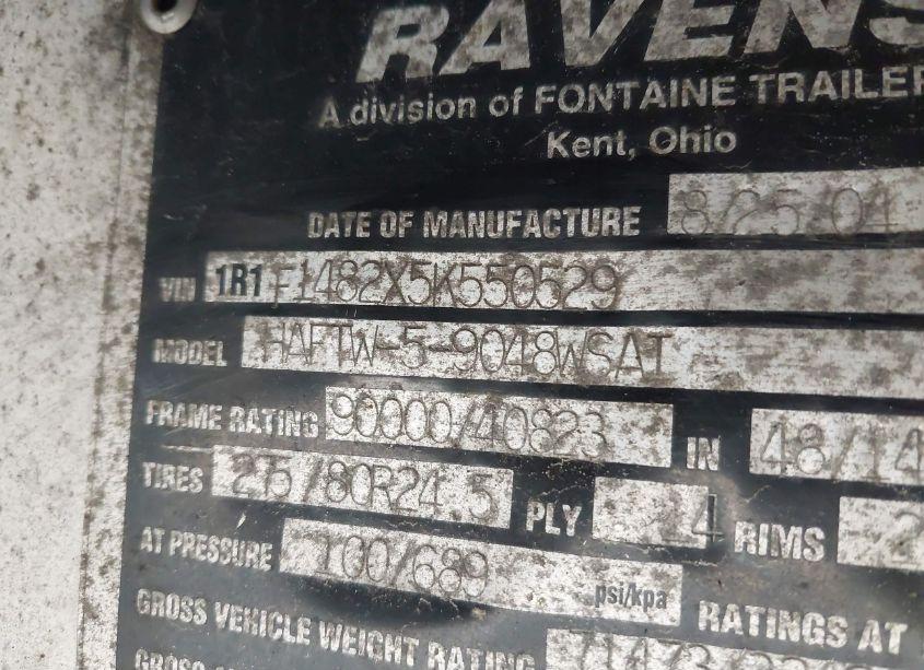 Photo 9 of 2005 Ravens Metal PRODUCTS INC TRAILER (VIN 1R1F1482X5K550529)