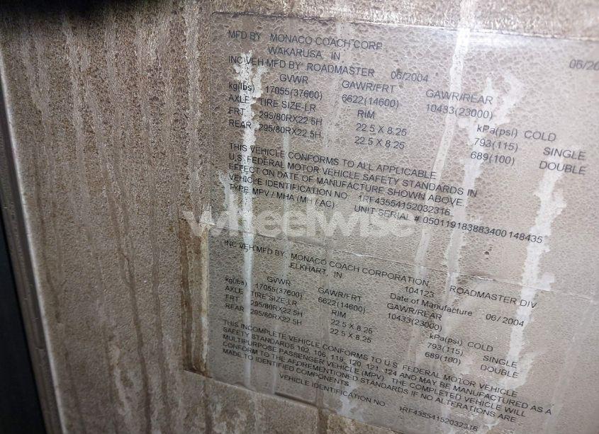 Photo 9 of 2005 Roadmaster Rail MONOCOQUE (VIN 1RF43554152032316)