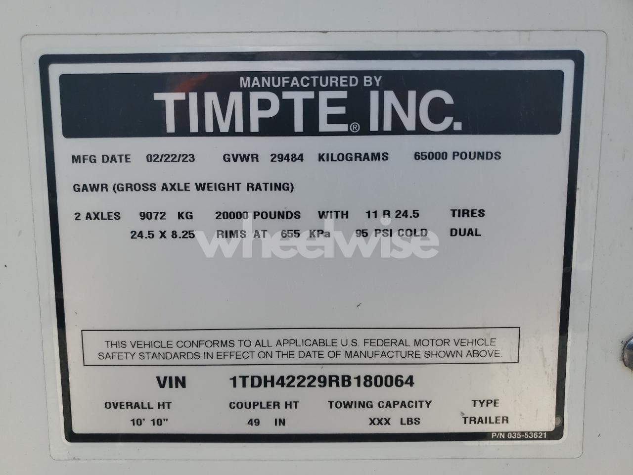 Photo 10 of 2024 TIMP TRAILER (VIN 1TDH42229RB180064)