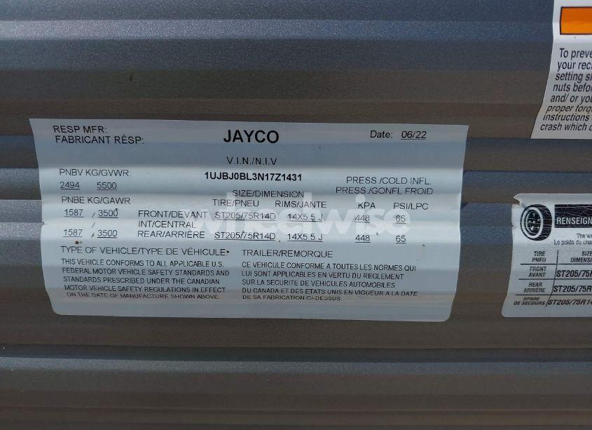 Photo 9 of 2022 Jayco Jay FLIGHT SLX TRAVEL TRAILER (VIN 1UJBJ0BL3N17Z1431)