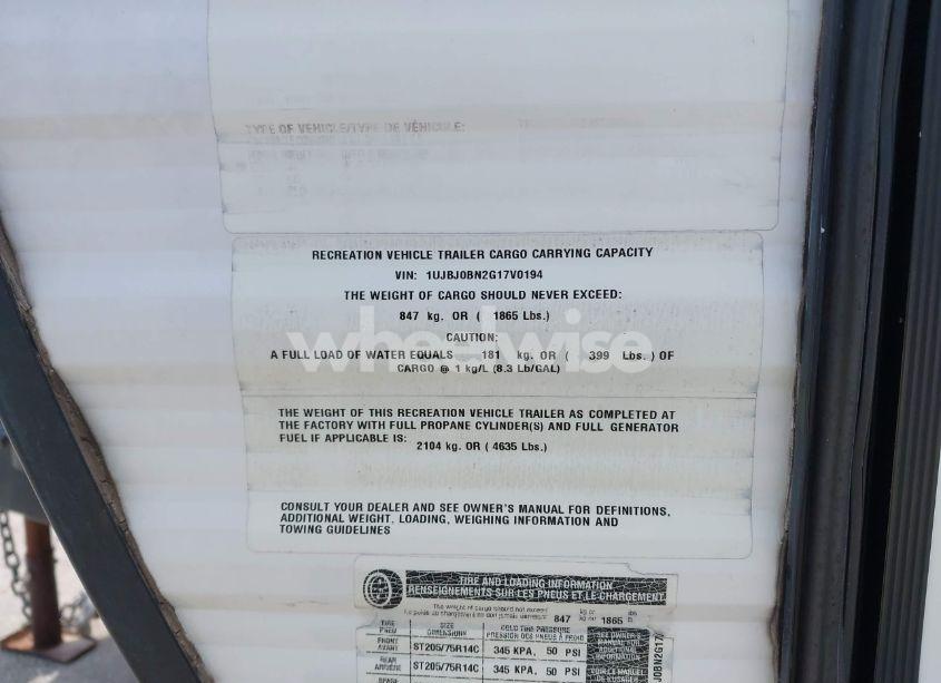 Photo 9 of 2016 Jayco Other (VIN 1UJBJ0BN2G17V0194)