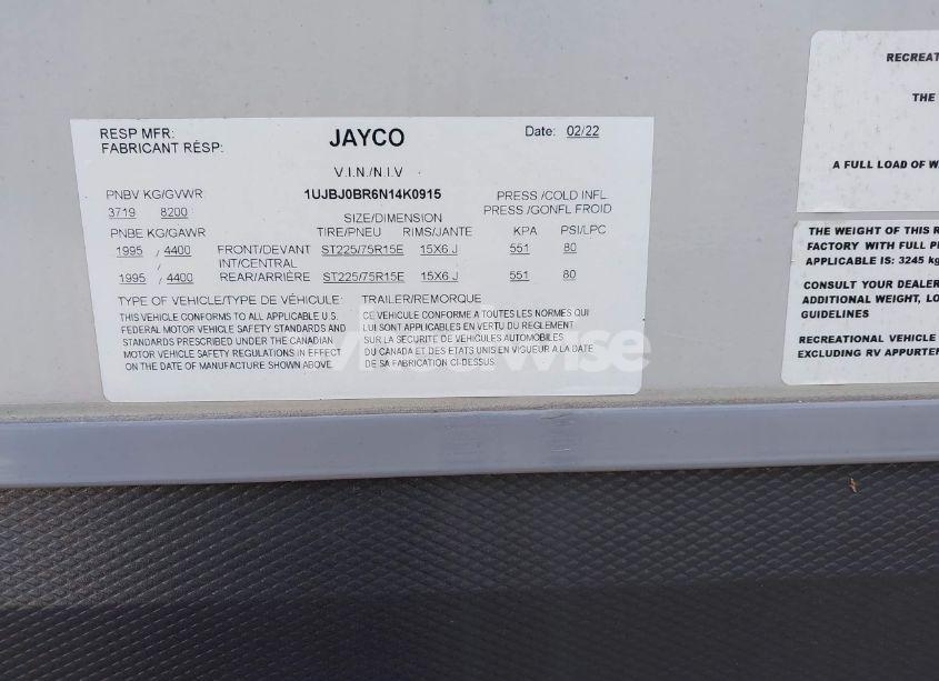 Photo 9 of 2022 Jayco Other N/A (VIN 1UJBJ0BR6N14K0915)