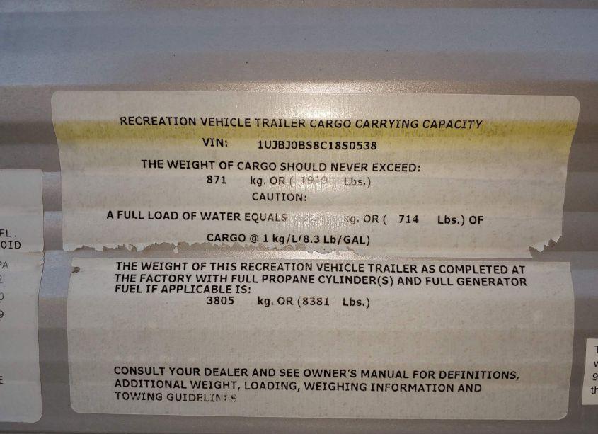 Photo 9 of 2012 Jayco Flight N/A (VIN 1UJBJ0BS8C18S0538)