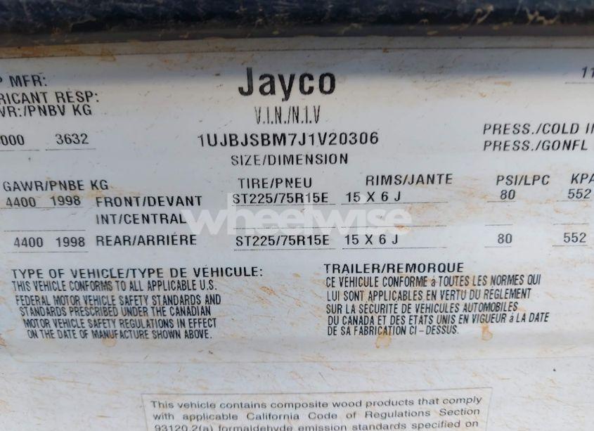 Photo 9 of 2018 Jayco Travel TRAI (VIN 1UJBJSBM7J1V20306)