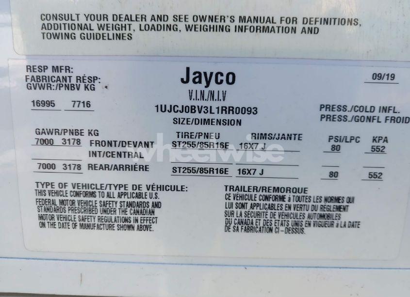 Photo 9 of 2020 Jayco Other N/A (VIN 1UJCJ0BV3L1RR0093)