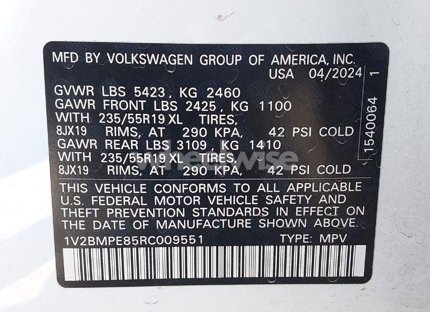 Photo 9 of 2024 Volkswagen Id.4 STANDARD (VIN 1V2BMPE85RC009551)
