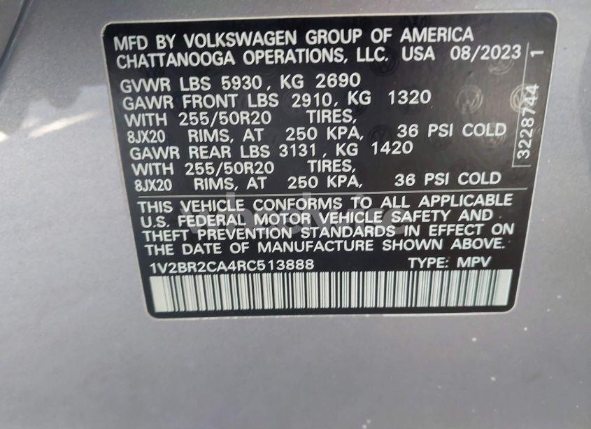 Photo 9 of 2024 Volkswagen Atlas 2.0T SEL (VIN 1V2BR2CA4RC513888)